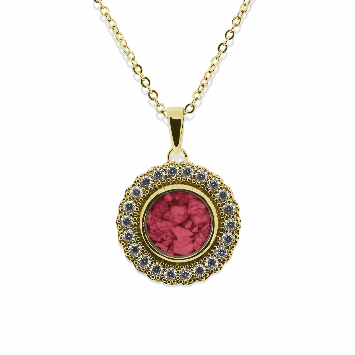 Load image into Gallery viewer, EverWith Ladies Petals Memorial Ashes Pendant with Fine Crystals - EverWith Memorial Jewellery - Trade