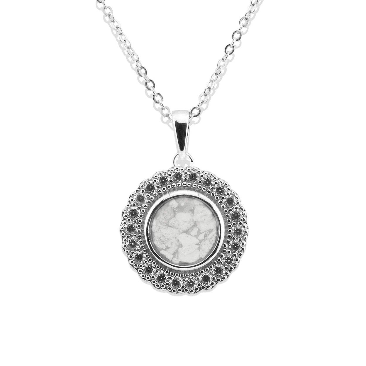 Load image into Gallery viewer, EverWith Ladies Petals Memorial Ashes Pendant with Fine Crystals - EverWith Memorial Jewellery - Trade