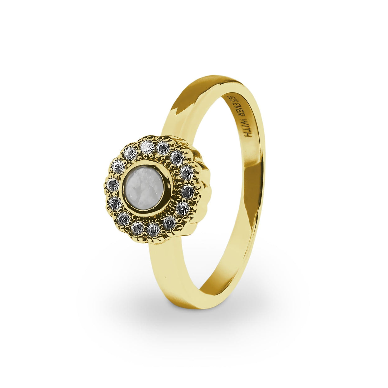 Load image into Gallery viewer, EverWith Ladies Petals Memorial Ashes Ring with Fine Crystals - EverWith Memorial Jewellery - Trade