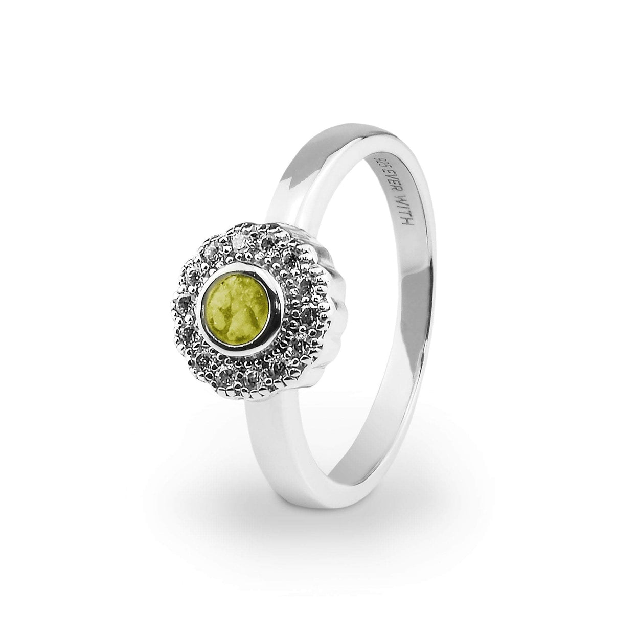 Load image into Gallery viewer, EverWith Ladies Petals Memorial Ashes Ring with Fine Crystals - EverWith Memorial Jewellery - Trade