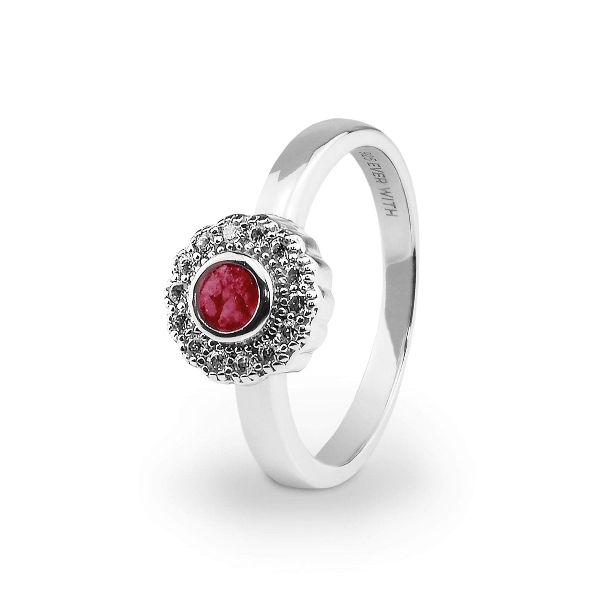 Load image into Gallery viewer, EverWith Ladies Petals Memorial Ashes Ring with Fine Crystals - EverWith Memorial Jewellery - Trade