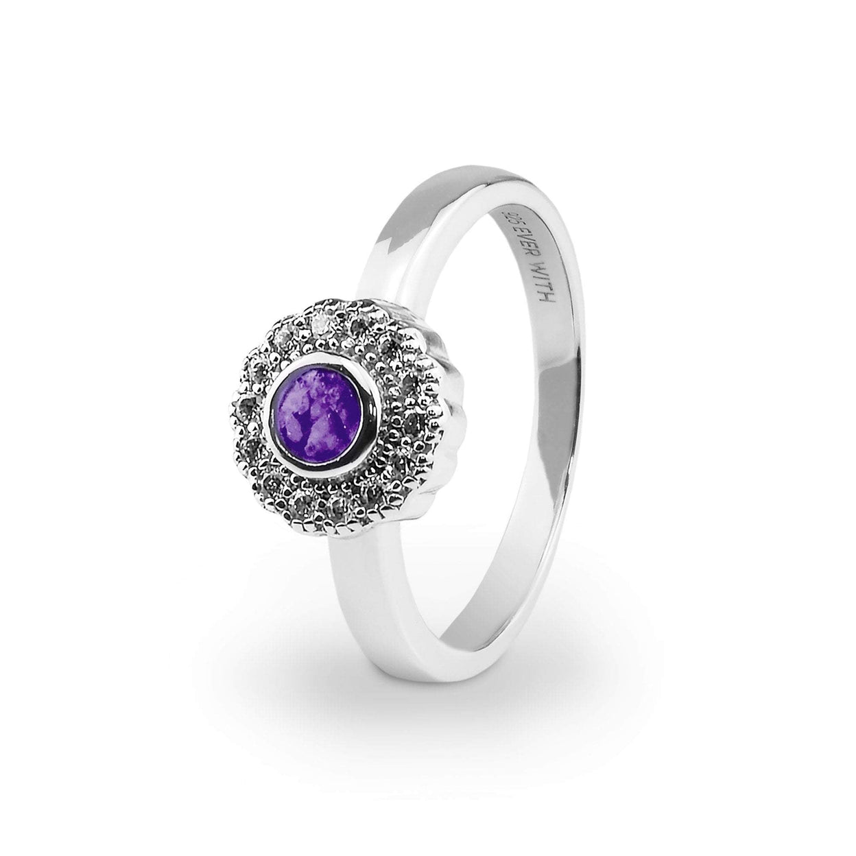 Load image into Gallery viewer, EverWith Ladies Petals Memorial Ashes Ring with Fine Crystals - EverWith Memorial Jewellery - Trade