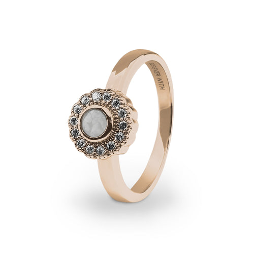 EverWith Ladies Petals Memorial Ashes Ring with Fine Crystals - EverWith Memorial Jewellery - Trade