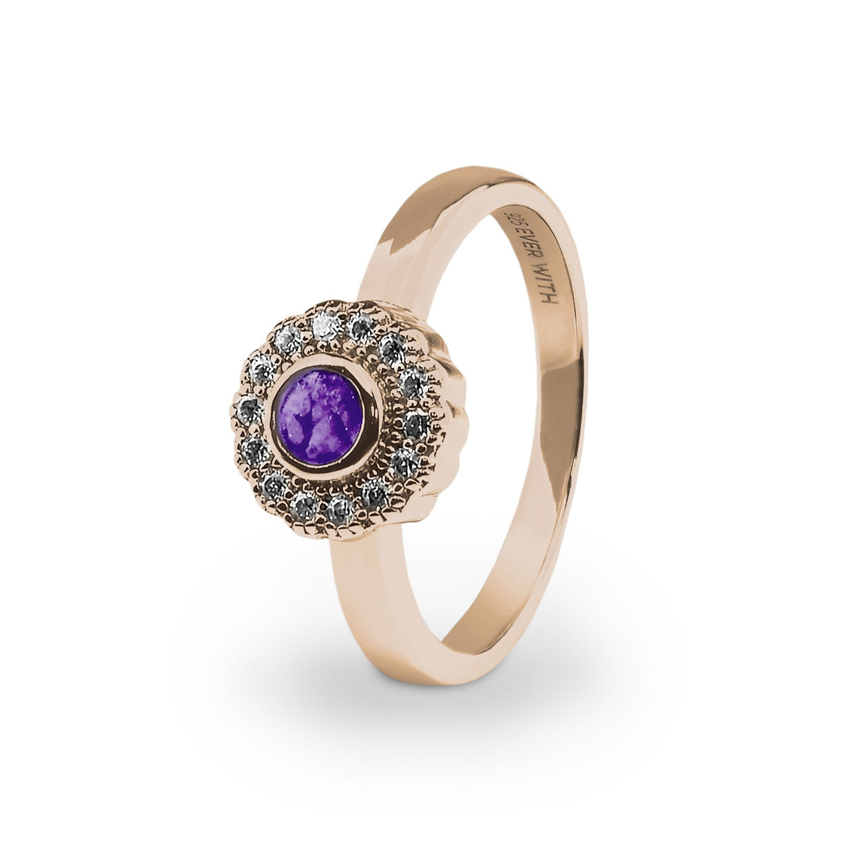 Load image into Gallery viewer, EverWith Ladies Petals Memorial Ashes Ring with Fine Crystals - EverWith Memorial Jewellery - Trade