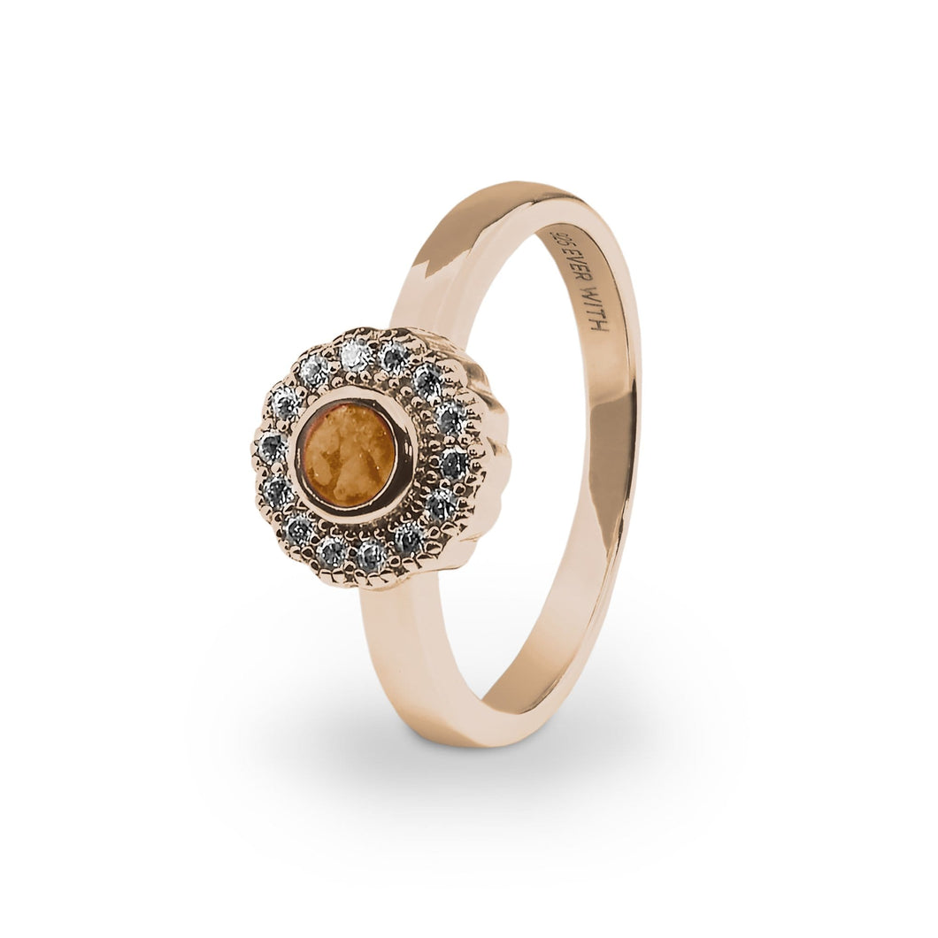 EverWith Ladies Petals Memorial Ashes Ring with Fine Crystals - EverWith Memorial Jewellery - Trade