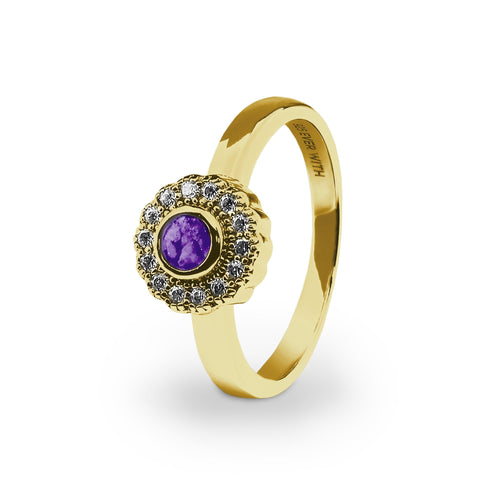 EverWith Ladies Petals Memorial Ashes Ring with Fine Crystals - EverWith Memorial Jewellery - Trade