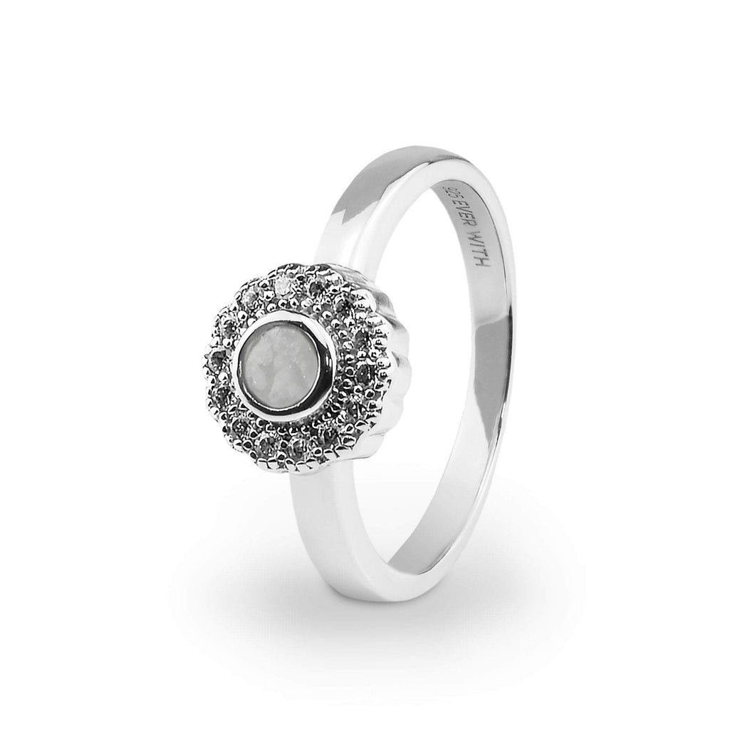 EverWith Ladies Petals Memorial Ashes Ring with Fine Crystals - EverWith Memorial Jewellery - Trade