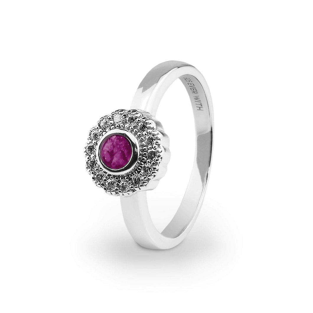 EverWith Ladies Petals Memorial Ashes Ring with Fine Crystals - EverWith Memorial Jewellery - Trade