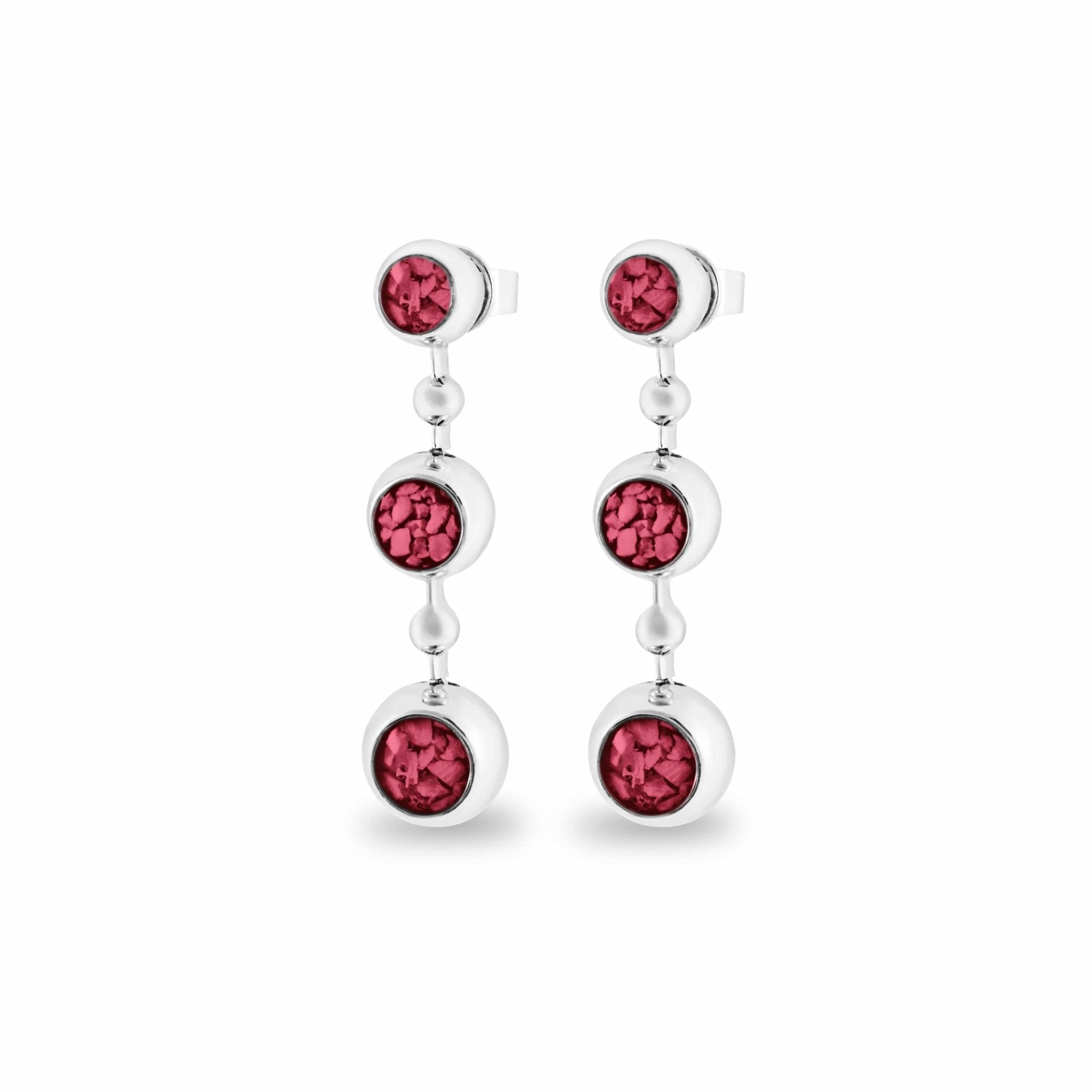 EverWith™ Ladies Rondure Array Triple Drop Memorial Ashes Earrings - EverWith Memorial Jewellery - Trade