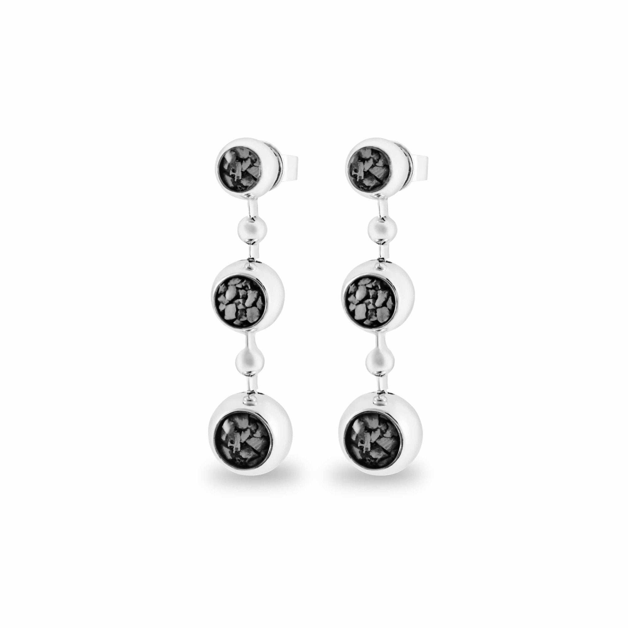 EverWith™ Ladies Rondure Array Triple Drop Memorial Ashes Earrings - EverWith Memorial Jewellery - Trade