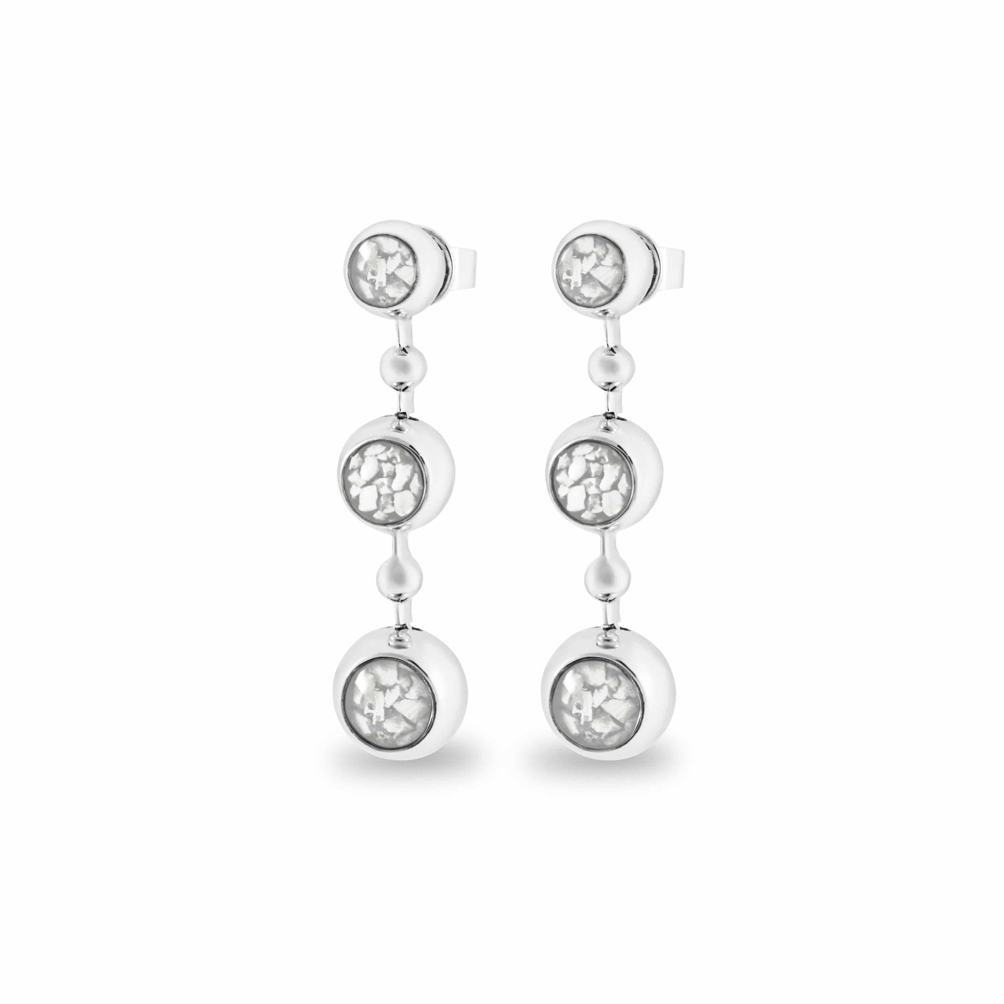 EverWith™ Ladies Rondure Array Triple Drop Memorial Ashes Earrings - EverWith Memorial Jewellery - Trade