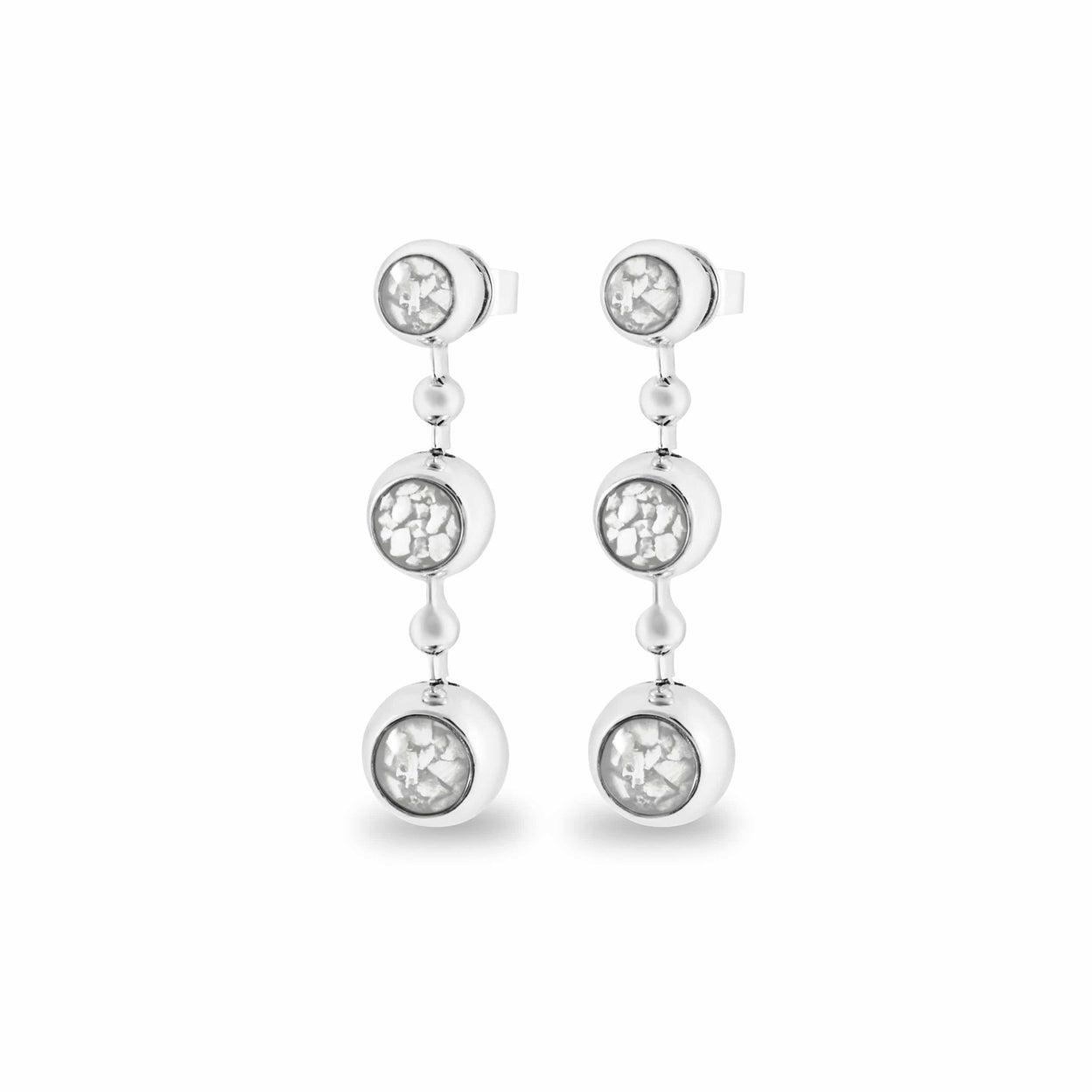 Load image into Gallery viewer, EverWith™ Ladies Rondure Array Triple Drop Memorial Ashes Earrings - EverWith Memorial Jewellery - Trade