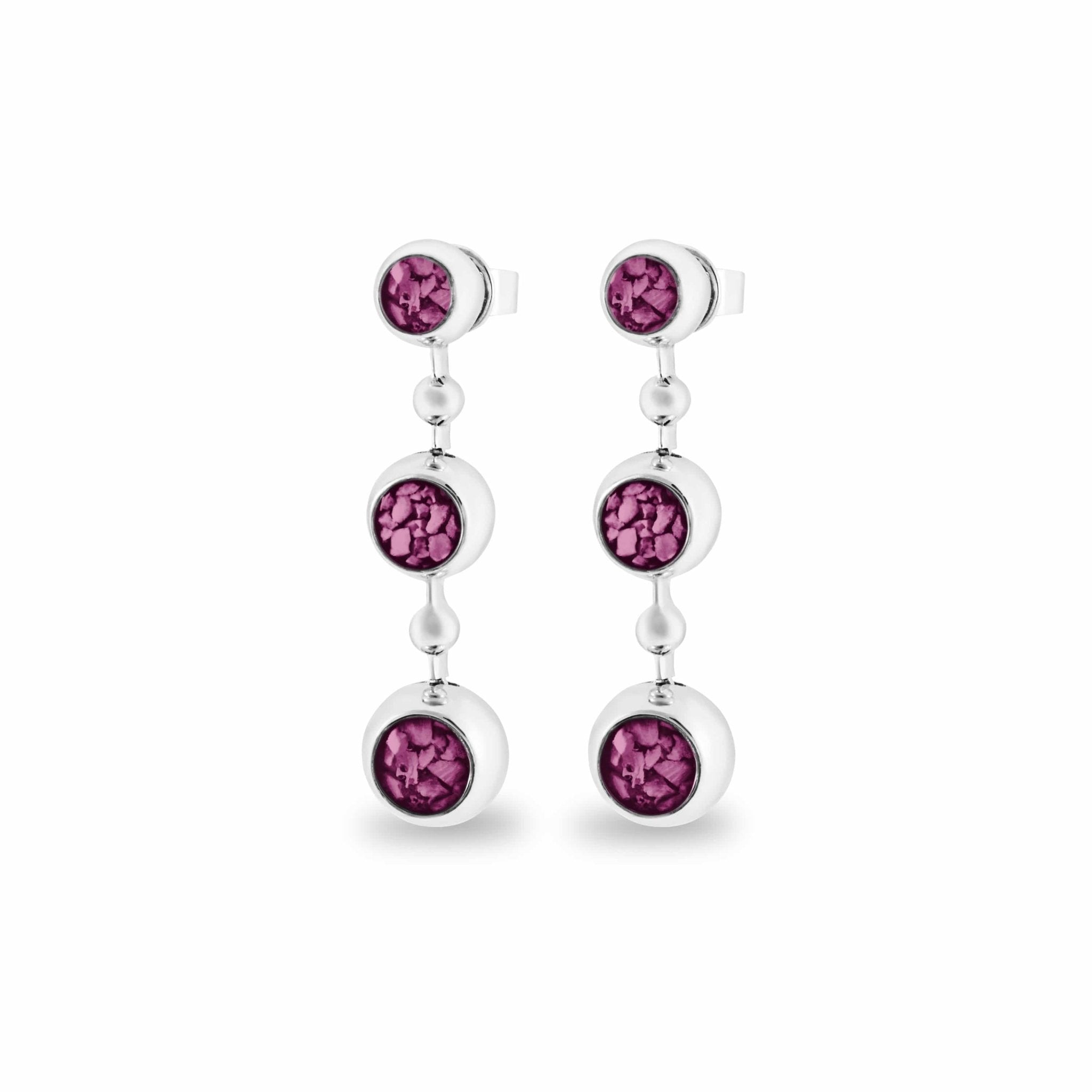 EverWith™ Ladies Rondure Array Triple Drop Memorial Ashes Earrings - EverWith Memorial Jewellery - Trade