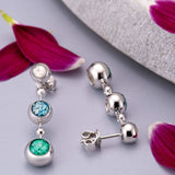EverWith™ Ladies Rondure Array Triple Drop Memorial Ashes Earrings - EverWith Memorial Jewellery - Trade