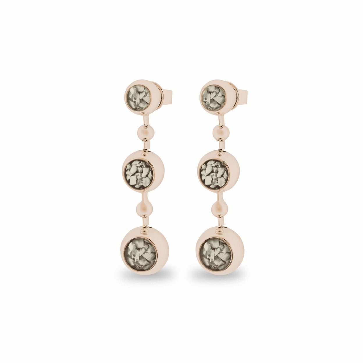 Load image into Gallery viewer, EverWith™ Ladies Rondure Array Triple Drop Memorial Ashes Earrings - EverWith Memorial Jewellery - Trade