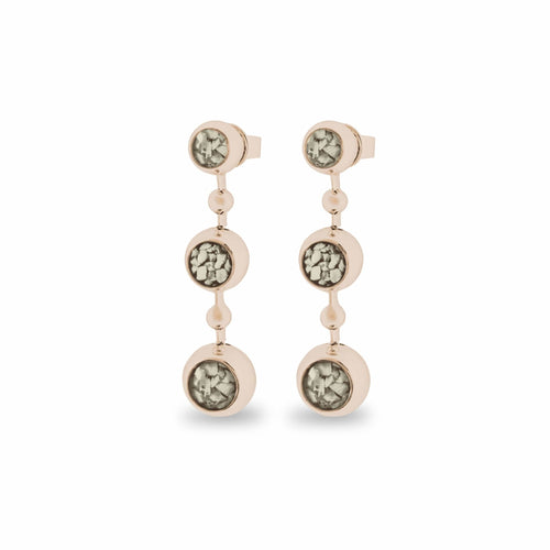 EverWith™ Ladies Rondure Array Triple Drop Memorial Ashes Earrings - EverWith Memorial Jewellery - Trade