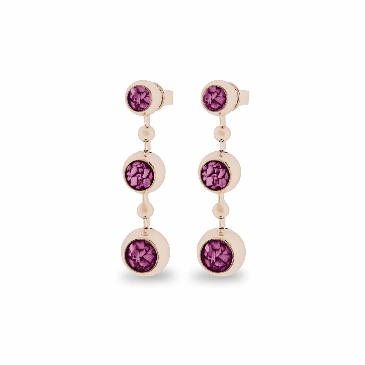 Load image into Gallery viewer, EverWith™ Ladies Rondure Array Triple Drop Memorial Ashes Earrings - EverWith Memorial Jewellery - Trade