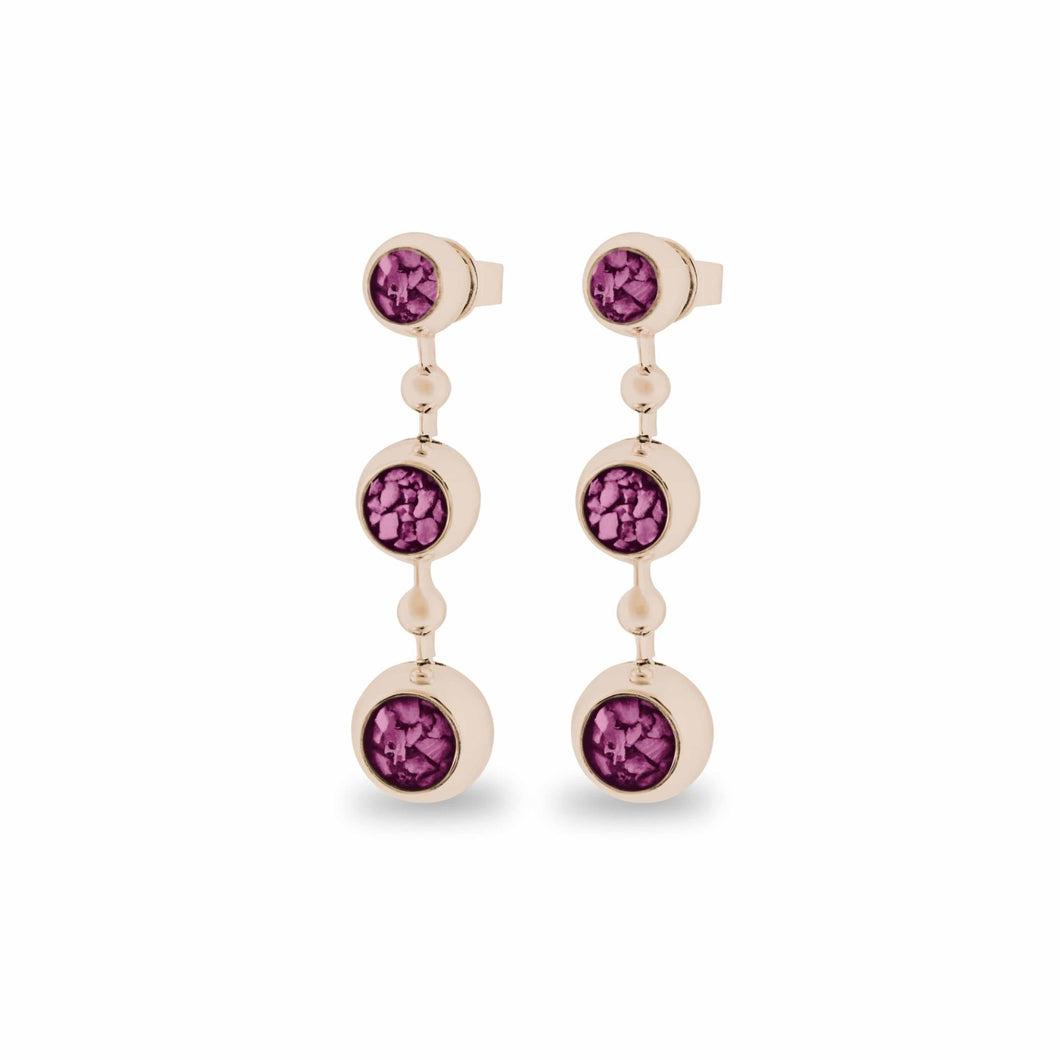 EverWith™ Ladies Rondure Array Triple Drop Memorial Ashes Earrings - EverWith Memorial Jewellery - Trade