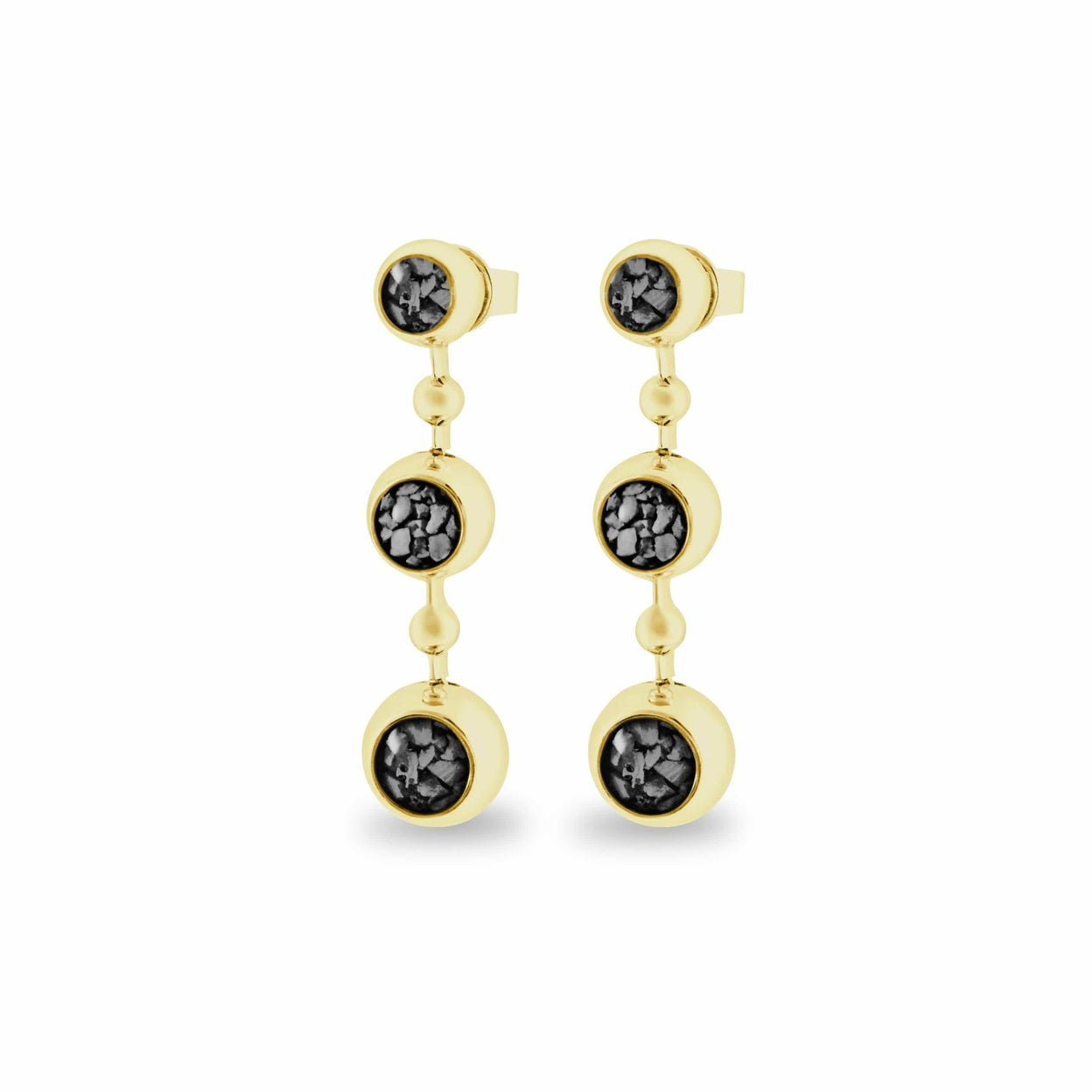 Load image into Gallery viewer, EverWith™ Ladies Rondure Array Triple Drop Memorial Ashes Earrings - EverWith Memorial Jewellery - Trade