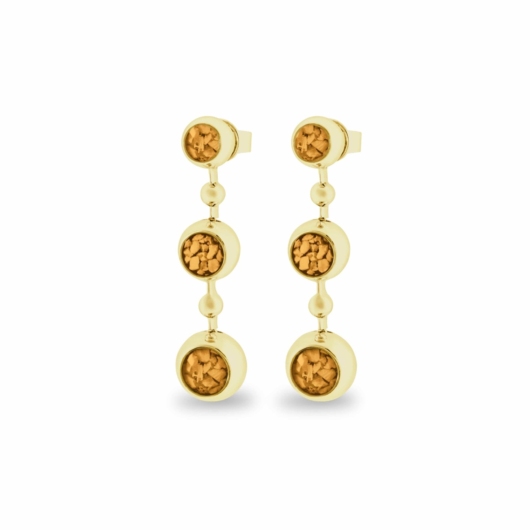 EverWith™ Ladies Rondure Array Triple Drop Memorial Ashes Earrings - EverWith Memorial Jewellery - Trade