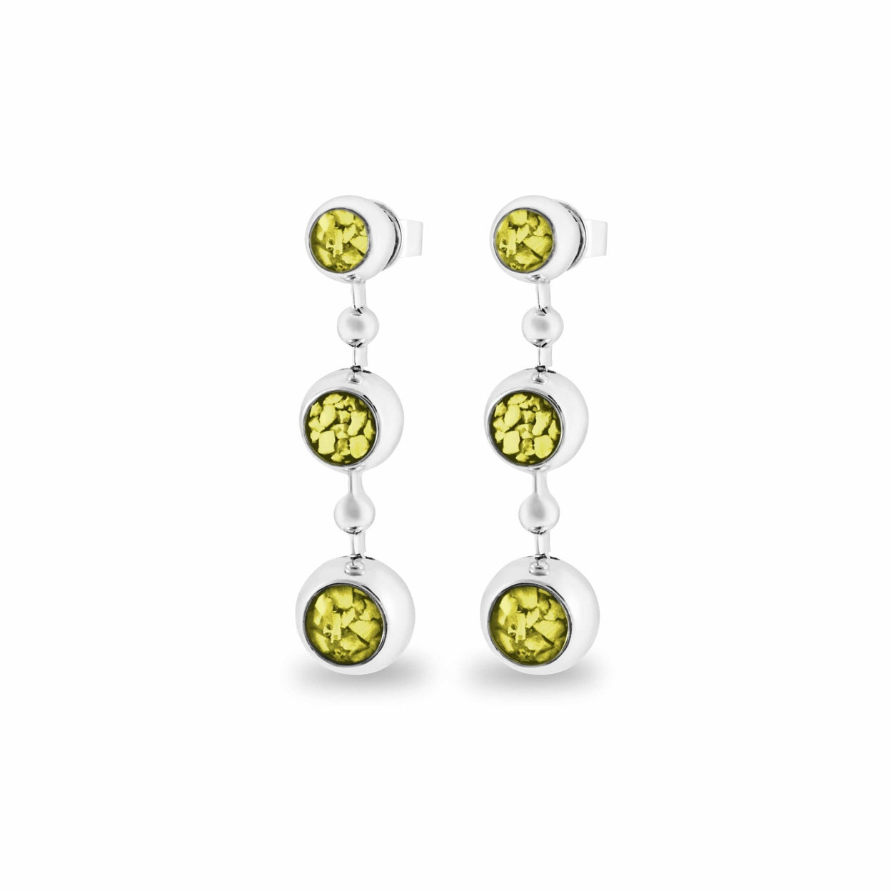 Load image into Gallery viewer, EverWith™ Ladies Rondure Array Triple Drop Memorial Ashes Earrings - EverWith Memorial Jewellery - Trade