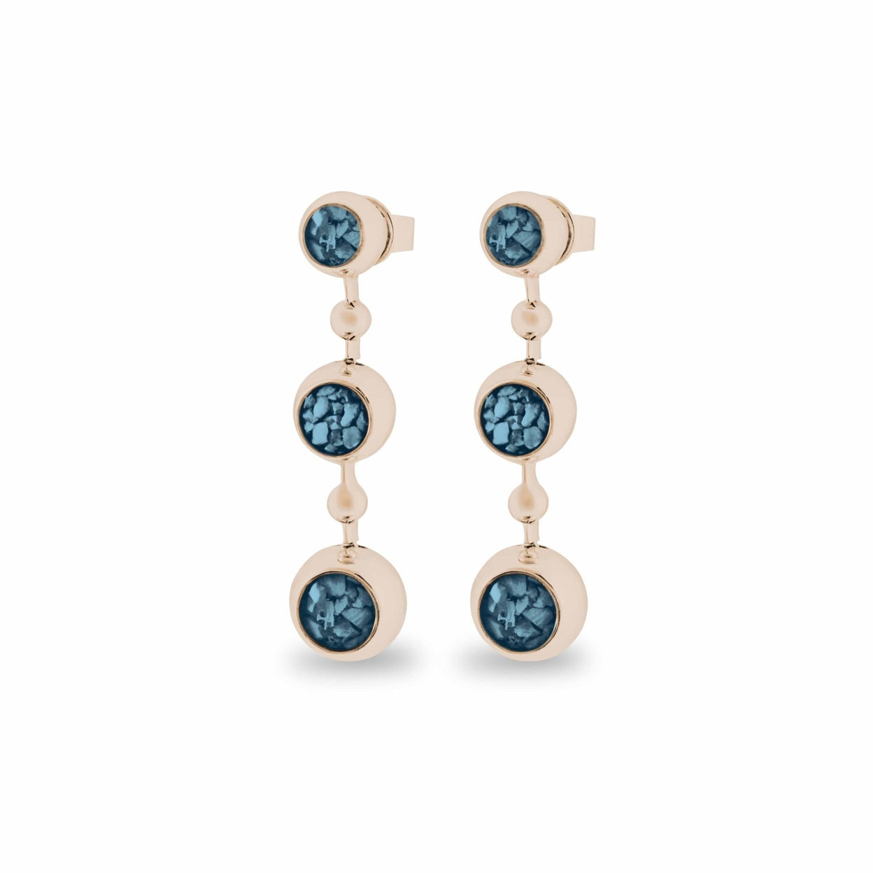 Load image into Gallery viewer, EverWith™ Ladies Rondure Array Triple Drop Memorial Ashes Earrings - EverWith Memorial Jewellery - Trade