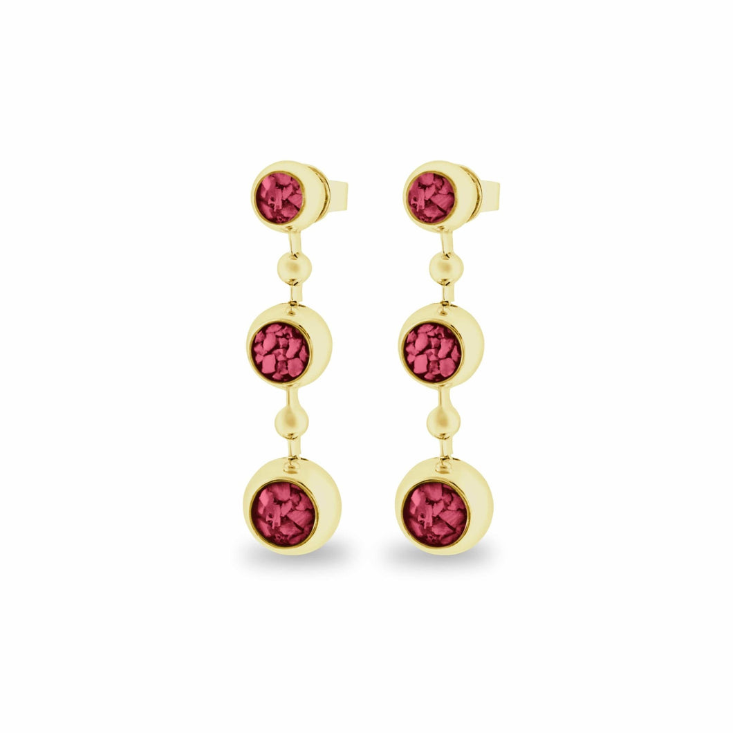 EverWith™ Ladies Rondure Array Triple Drop Memorial Ashes Earrings - EverWith Memorial Jewellery - Trade