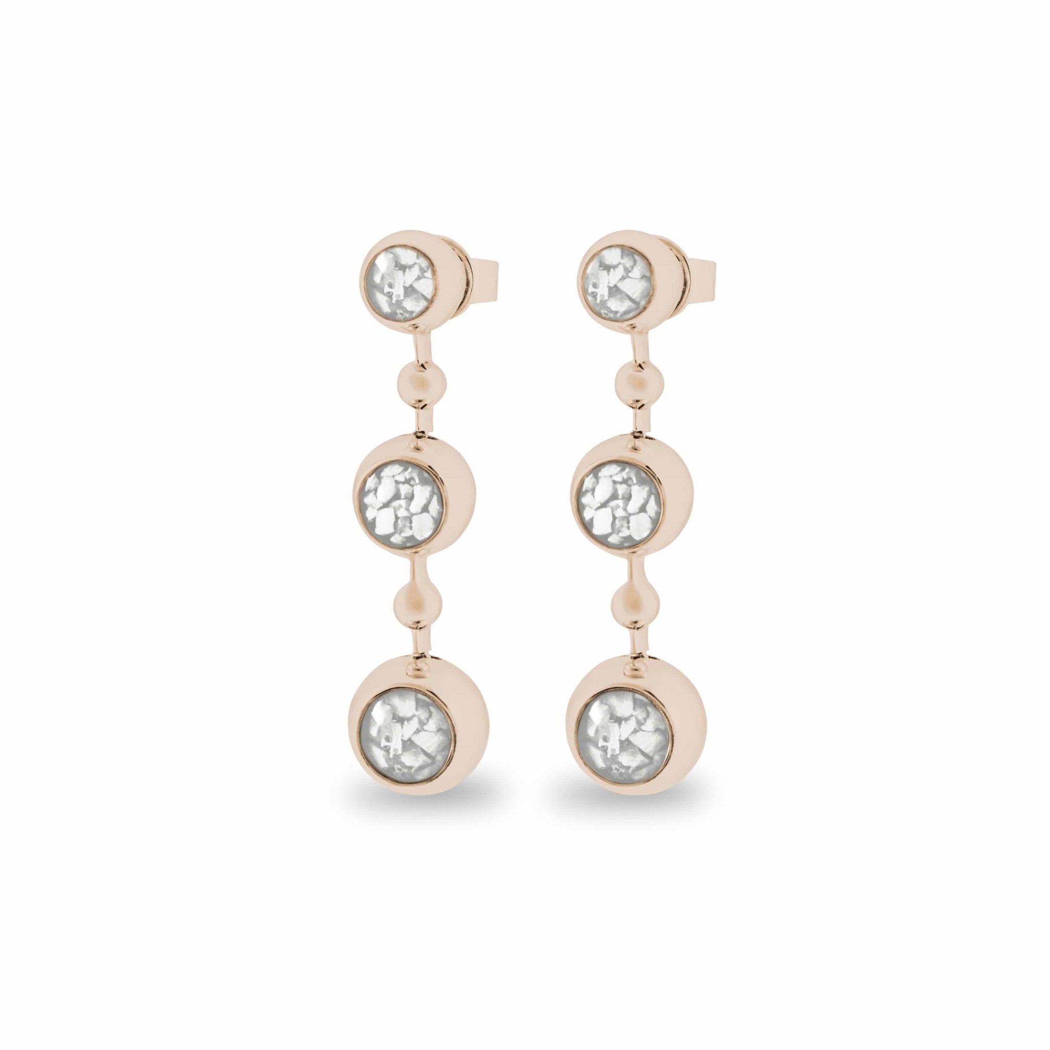 EverWith™ Ladies Rondure Array Triple Drop Memorial Ashes Earrings - EverWith Memorial Jewellery - Trade