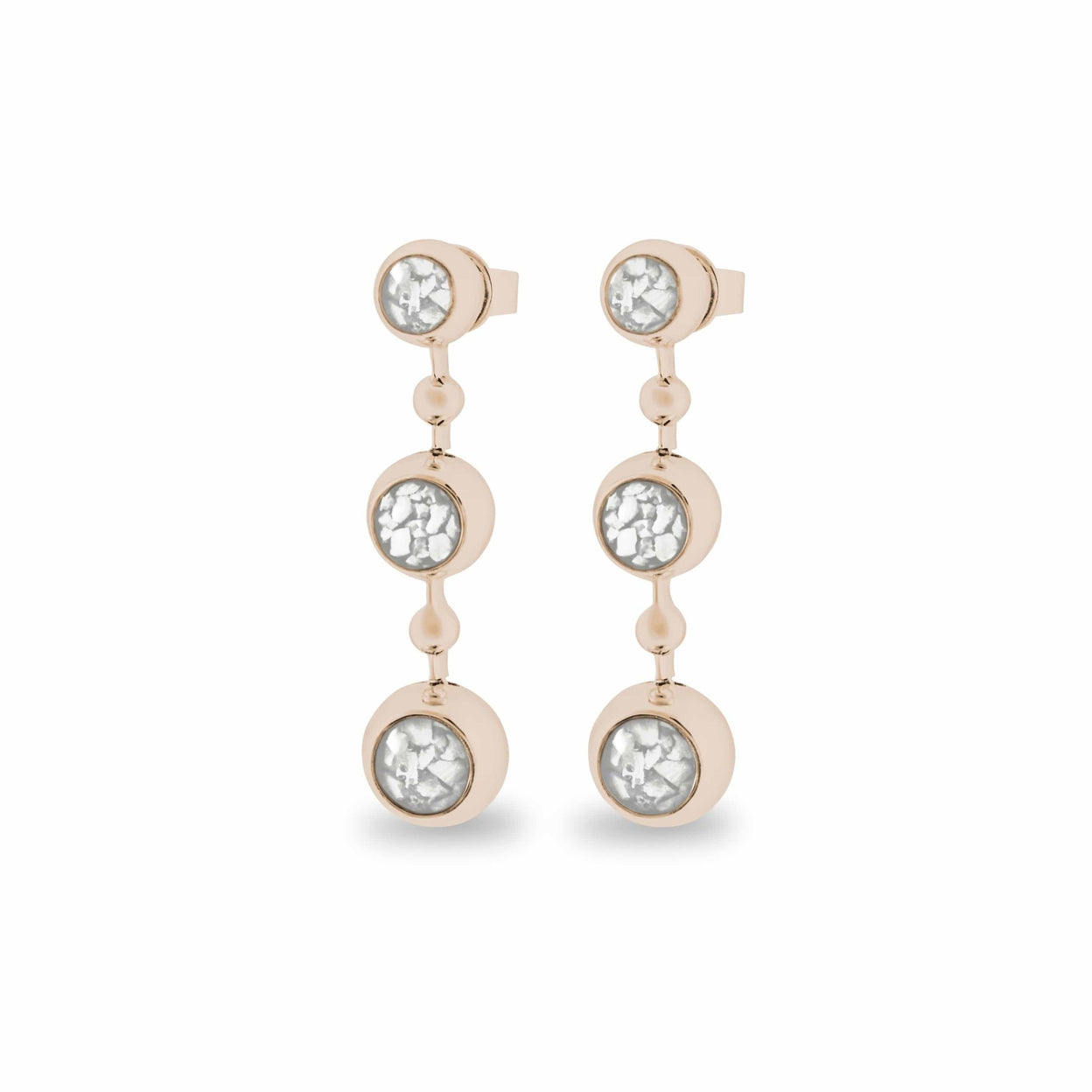 Load image into Gallery viewer, EverWith™ Ladies Rondure Array Triple Drop Memorial Ashes Earrings - EverWith Memorial Jewellery - Trade