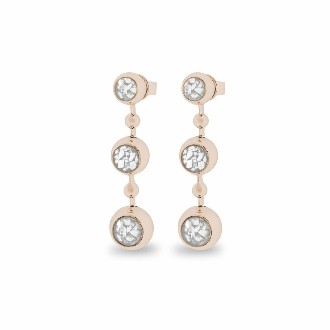 EverWith™ Ladies Rondure Array Triple Drop Memorial Ashes Earrings - EverWith Memorial Jewellery - Trade