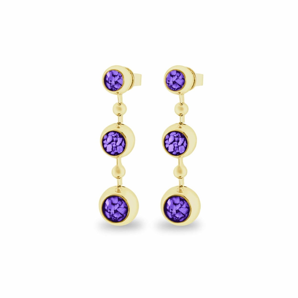 Load image into Gallery viewer, EverWith™ Ladies Rondure Array Triple Drop Memorial Ashes Earrings - EverWith Memorial Jewellery - Trade