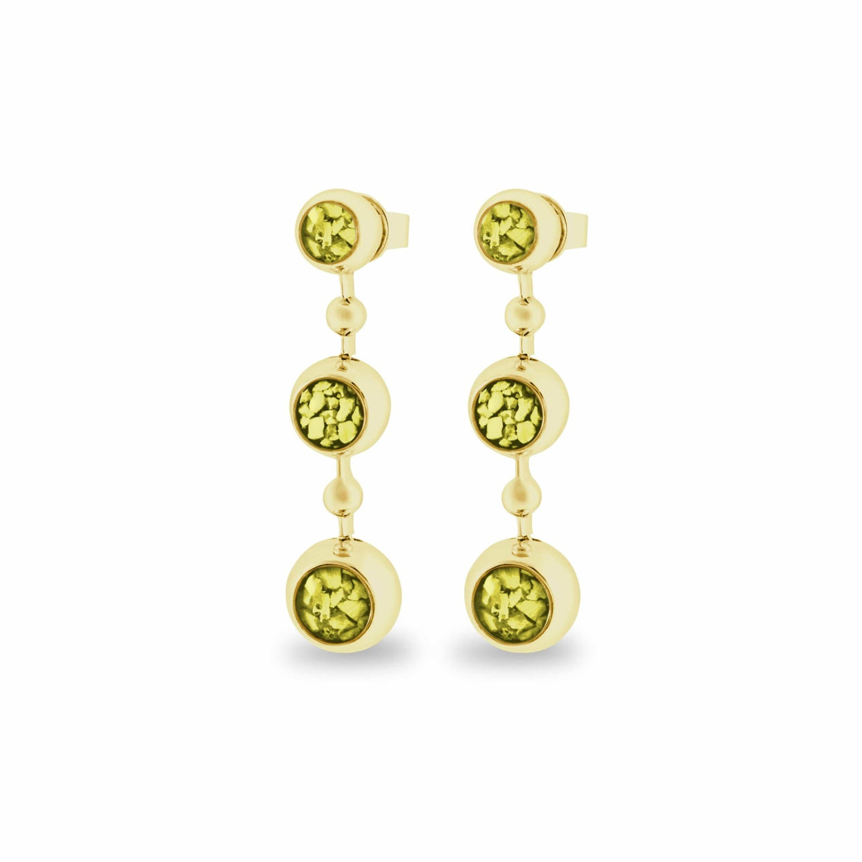 Load image into Gallery viewer, EverWith™ Ladies Rondure Array Triple Drop Memorial Ashes Earrings - EverWith Memorial Jewellery - Trade