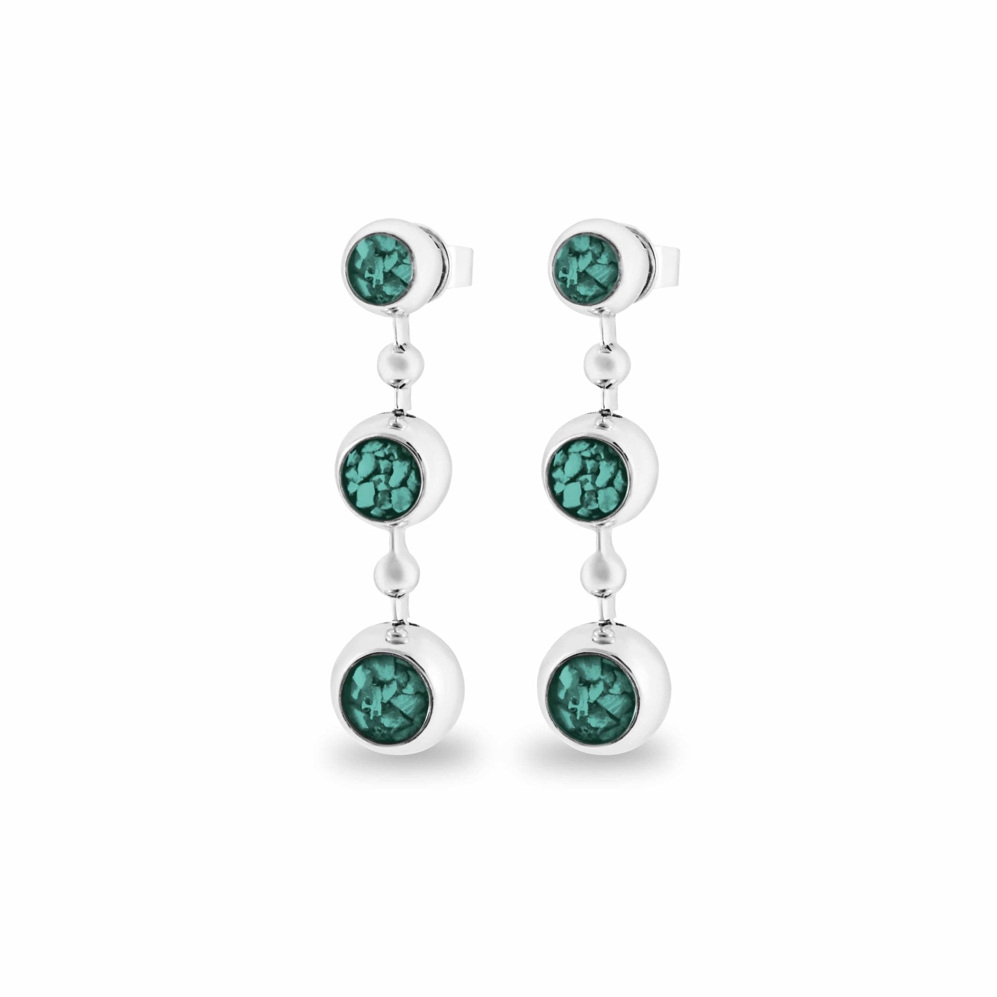 EverWith™ Ladies Rondure Array Triple Drop Memorial Ashes Earrings - EverWith Memorial Jewellery - Trade