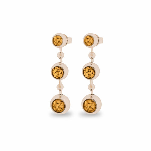 EverWith™ Ladies Rondure Array Triple Drop Memorial Ashes Earrings - EverWith Memorial Jewellery - Trade