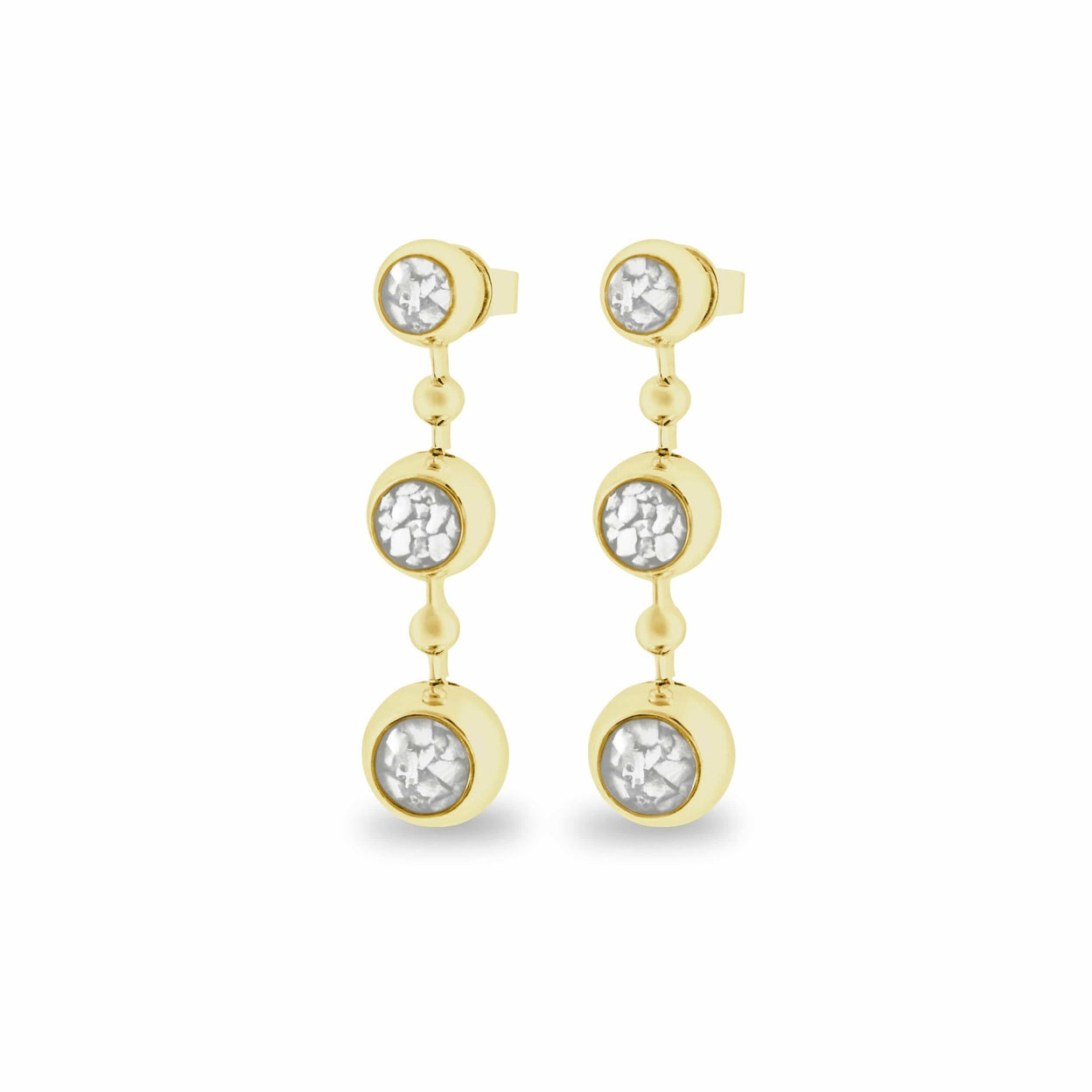 Load image into Gallery viewer, EverWith™ Ladies Rondure Array Triple Drop Memorial Ashes Earrings - EverWith Memorial Jewellery - Trade