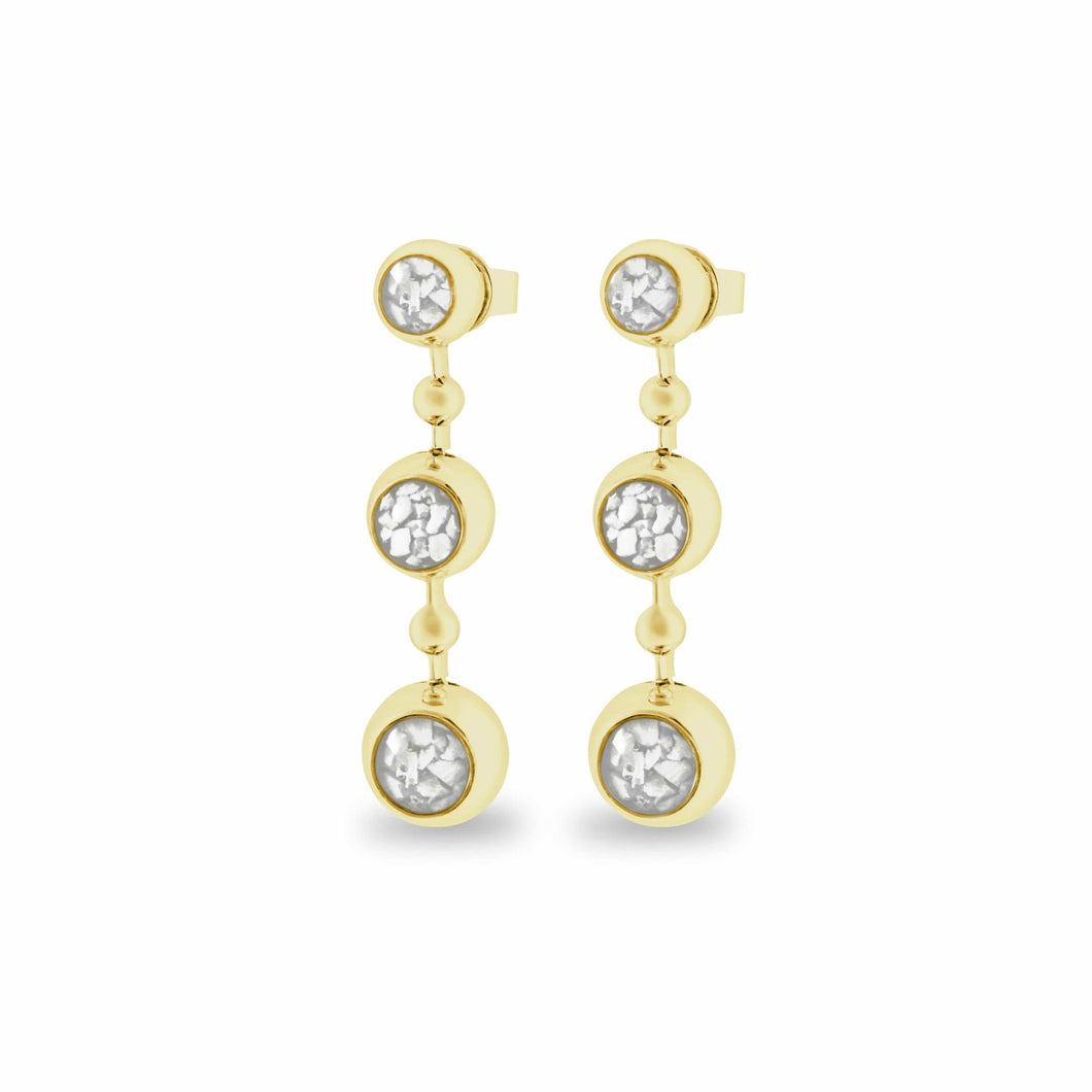 EverWith™ Ladies Rondure Array Triple Drop Memorial Ashes Earrings - EverWith Memorial Jewellery - Trade