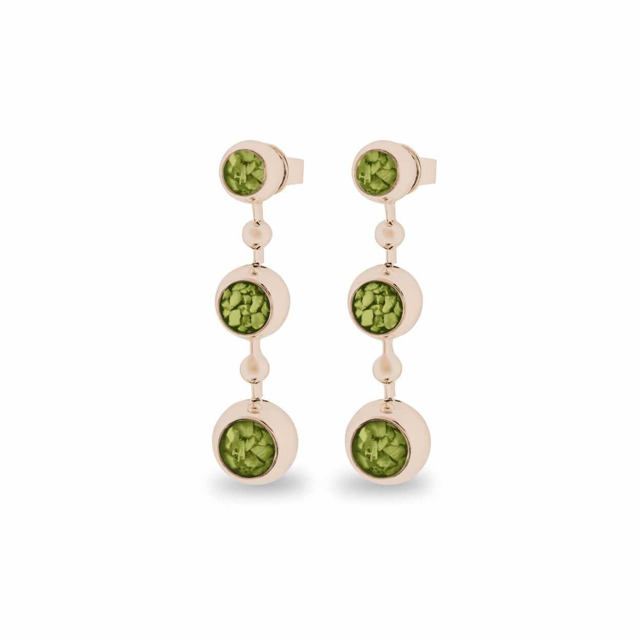 Load image into Gallery viewer, EverWith™ Ladies Rondure Array Triple Drop Memorial Ashes Earrings - EverWith Memorial Jewellery - Trade