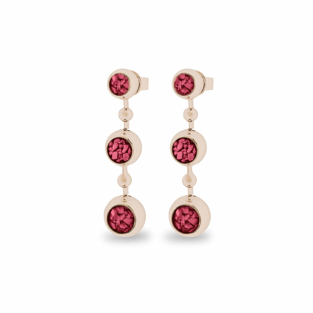 EverWith™ Ladies Rondure Array Triple Drop Memorial Ashes Earrings - EverWith Memorial Jewellery - Trade