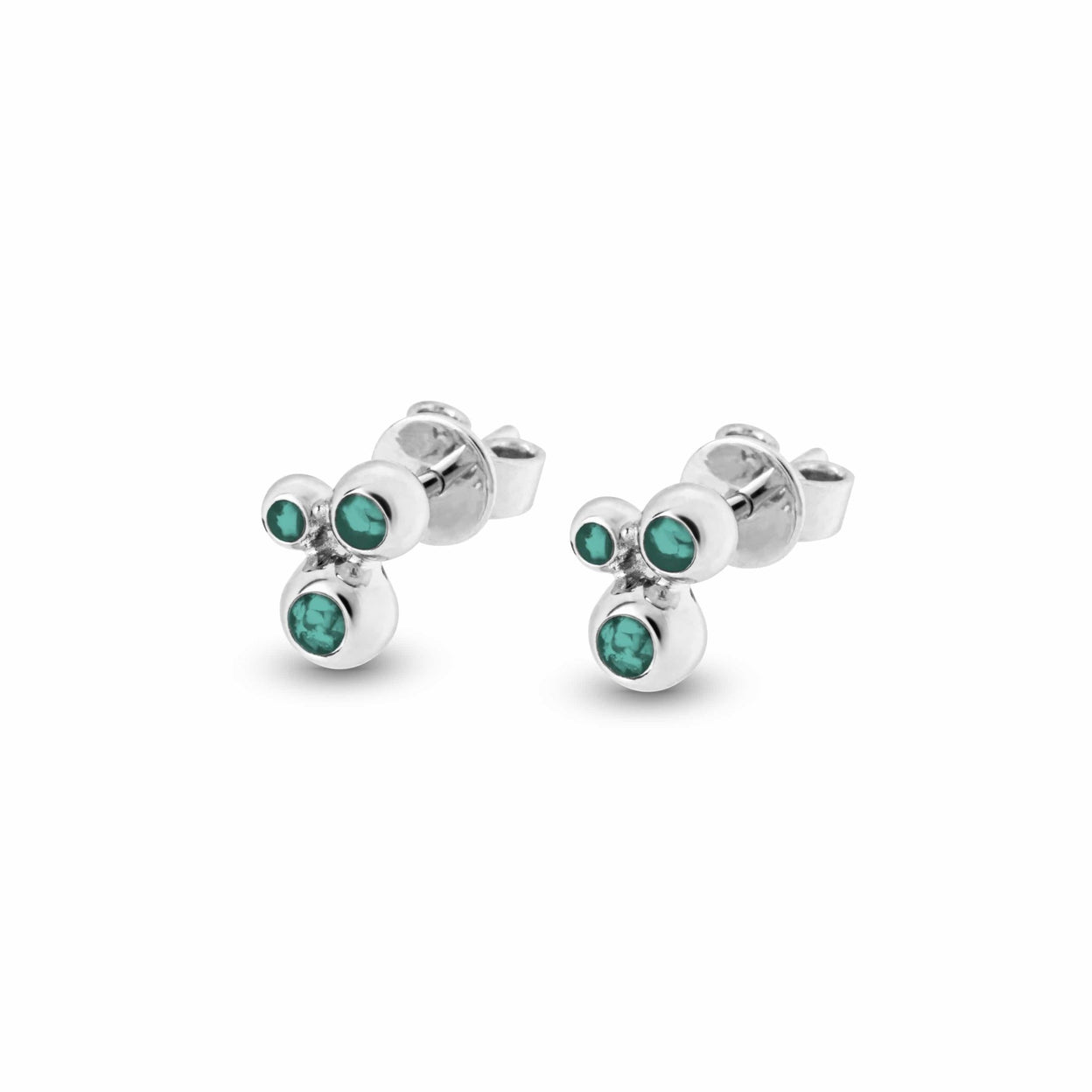 Load image into Gallery viewer, EverWith™ Ladies Rondure Array Triple Memorial Ashes Earrings - EverWith Memorial Jewellery - Trade