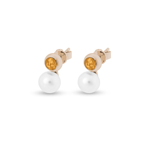 EverWith™ Ladies Rondure Pearl Memorial Ashes Earrings - EverWith Memorial Jewellery - Trade