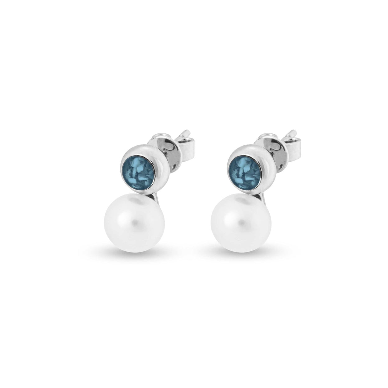 Load image into Gallery viewer, EverWith™ Ladies Rondure Pearl Memorial Ashes Earrings - EverWith Memorial Jewellery - Trade