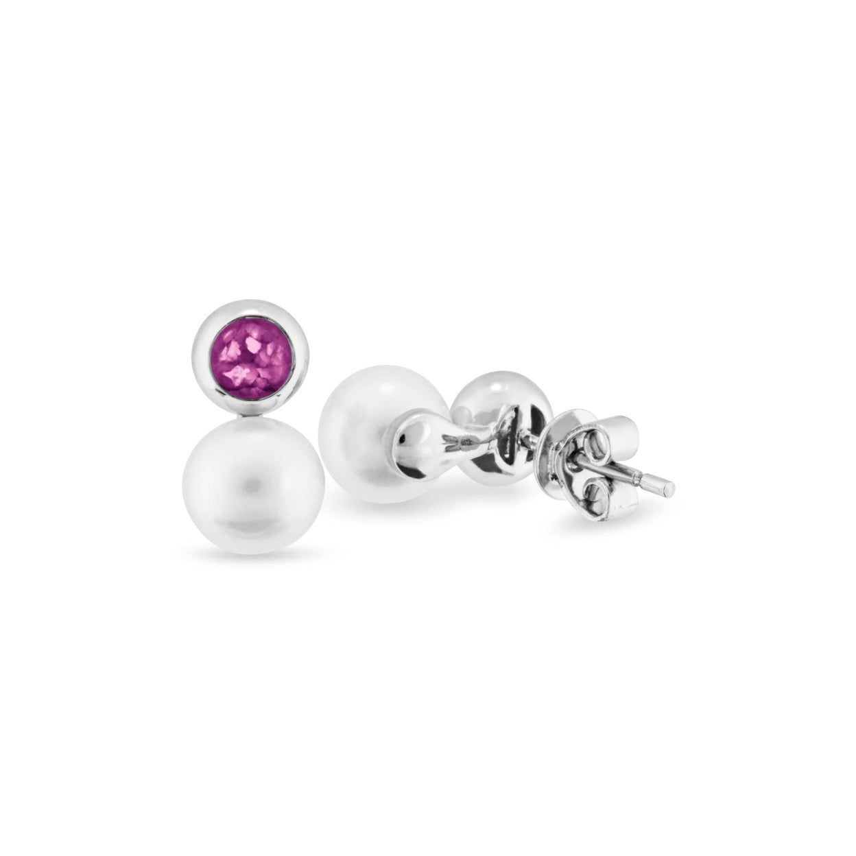 Load image into Gallery viewer, EverWith™ Ladies Rondure Pearl Memorial Ashes Earrings - EverWith Memorial Jewellery - Trade
