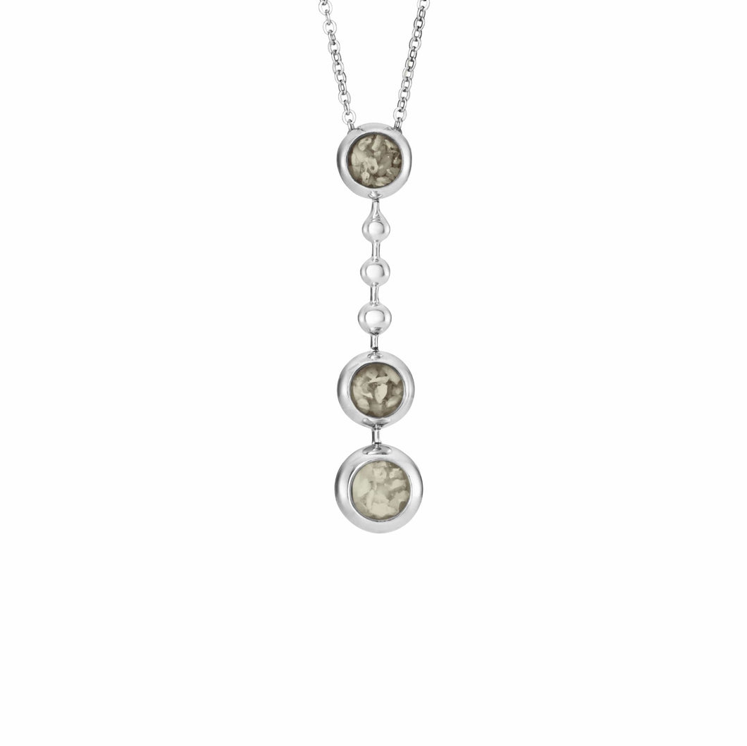 EverWith™ Ladies Rondure Triple Ball Drop Memorial Ashes Necklace - EverWith Memorial Jewellery - Trade