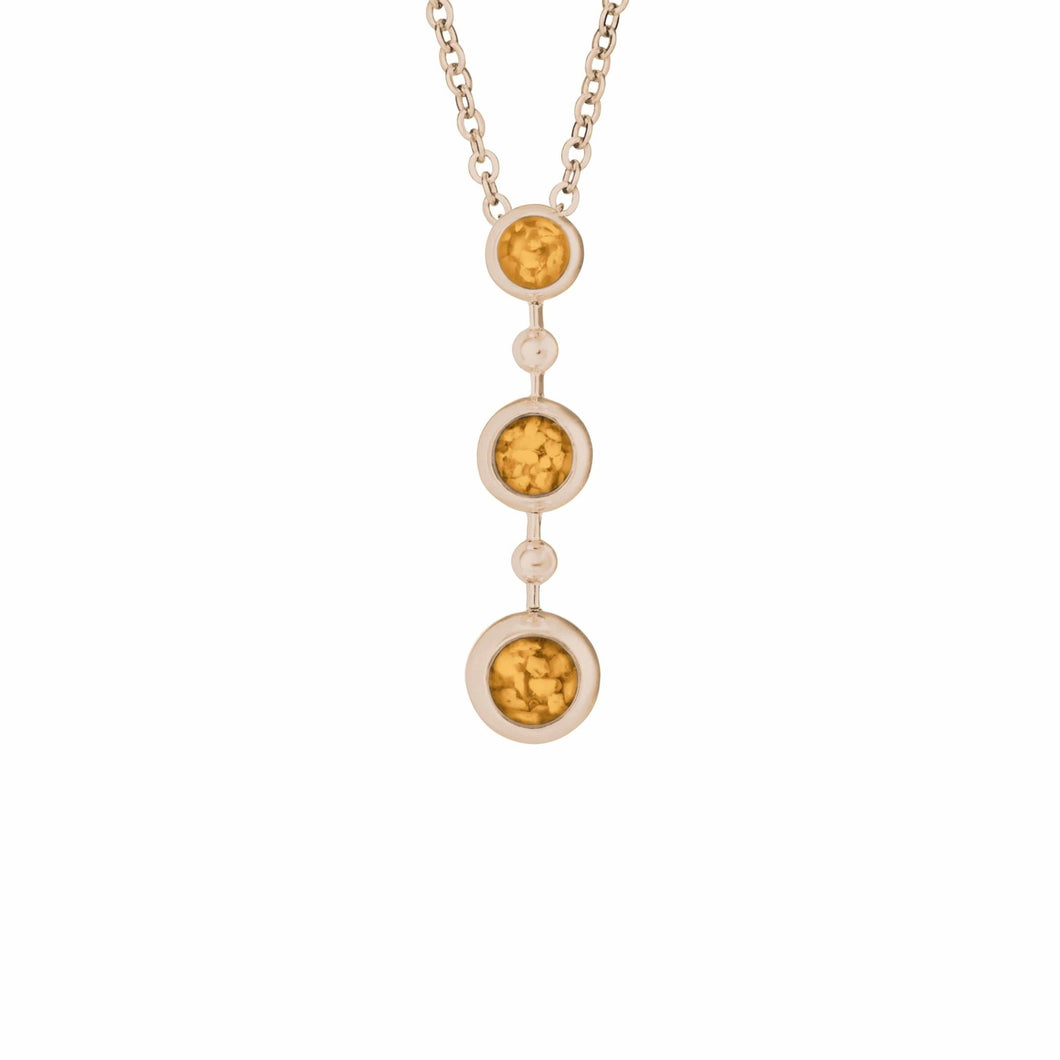 EverWith™ Ladies Rondure Triple Drop Memorial Ashes Necklace - EverWith Memorial Jewellery - Trade