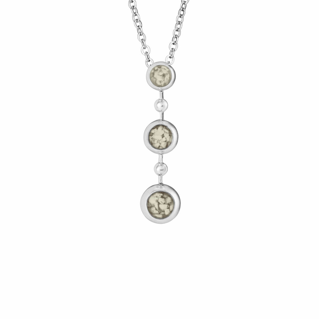 EverWith™ Ladies Rondure Triple Drop Memorial Ashes Necklace - EverWith Memorial Jewellery - Trade