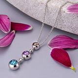 EverWith™ Ladies Rondure Triple Drop Memorial Ashes Necklace - EverWith Memorial Jewellery - Trade