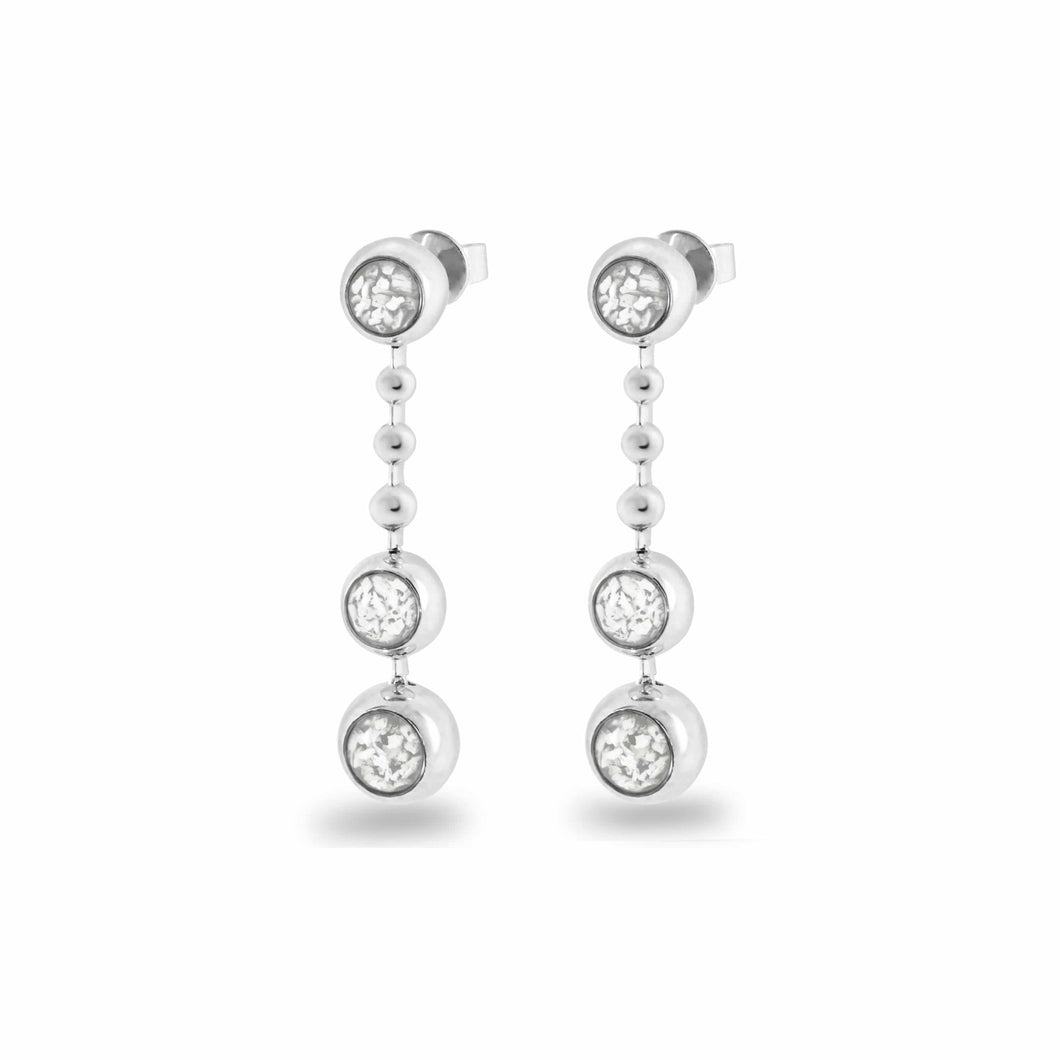 EverWith™ Ladies Rondure Triple Spaced Drop Memorial Ashes Earrings - EverWith Memorial Jewellery - Trade