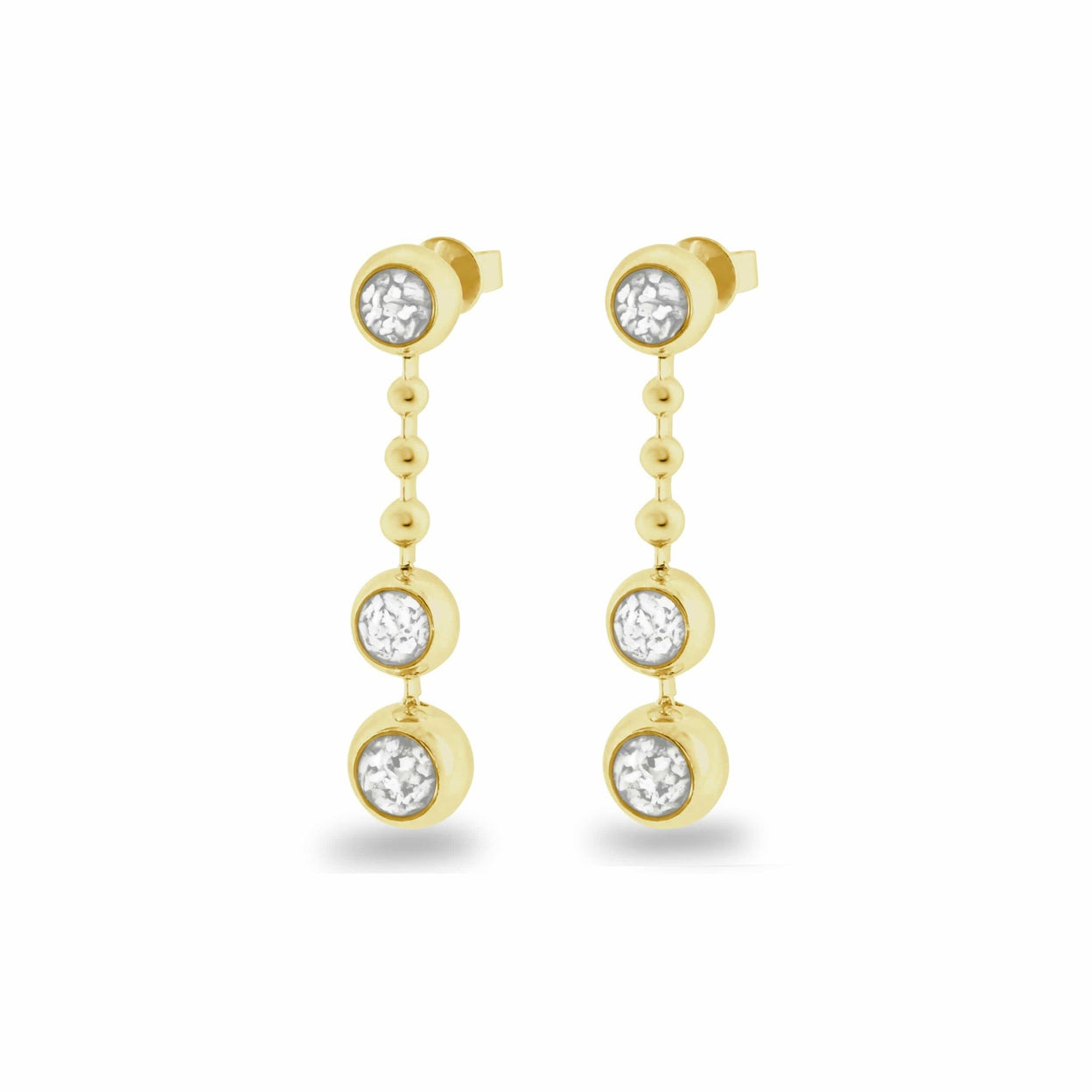 Load image into Gallery viewer, EverWith™ Ladies Rondure Triple Spaced Drop Memorial Ashes Earrings - EverWith Memorial Jewellery - Trade