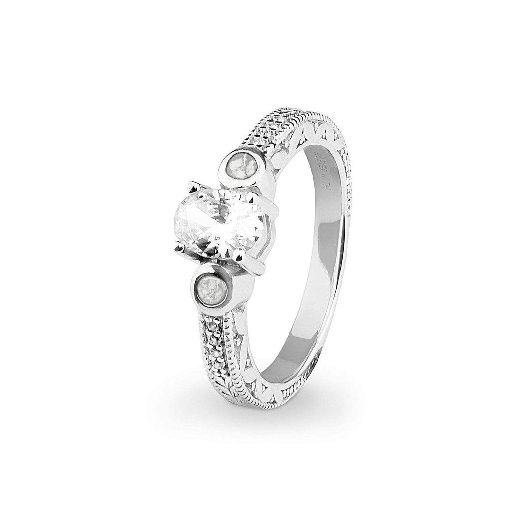 EverWith™ Ladies Serenity Memorial Ashes Ring with Swarovski Crystals - EverWith Memorial Jewellery - Trade