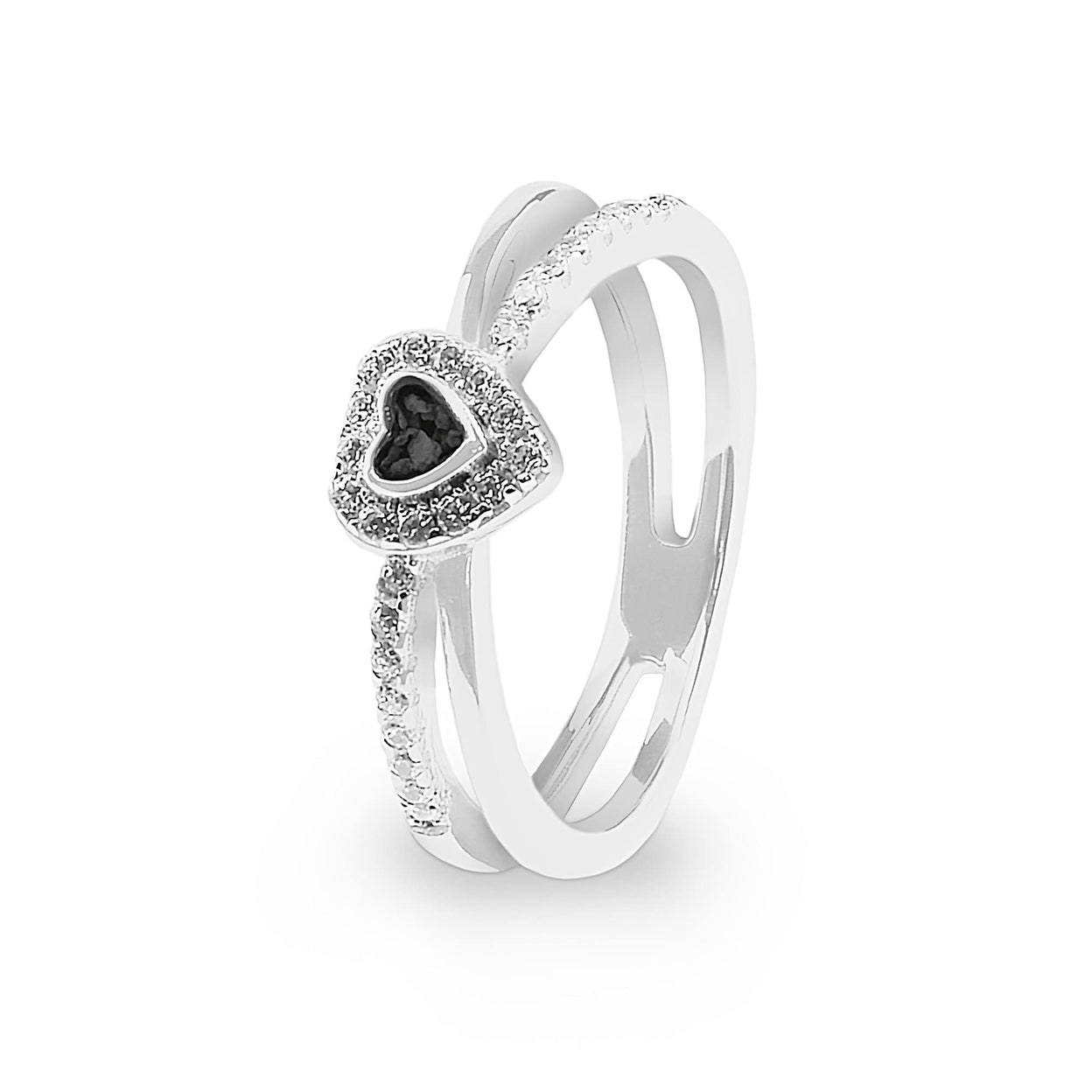 Load image into Gallery viewer, EverWith™ Ladies Sweetheart Memorial Ashes Ring with Swarovski Crystals - EverWith Memorial Jewellery - Trade